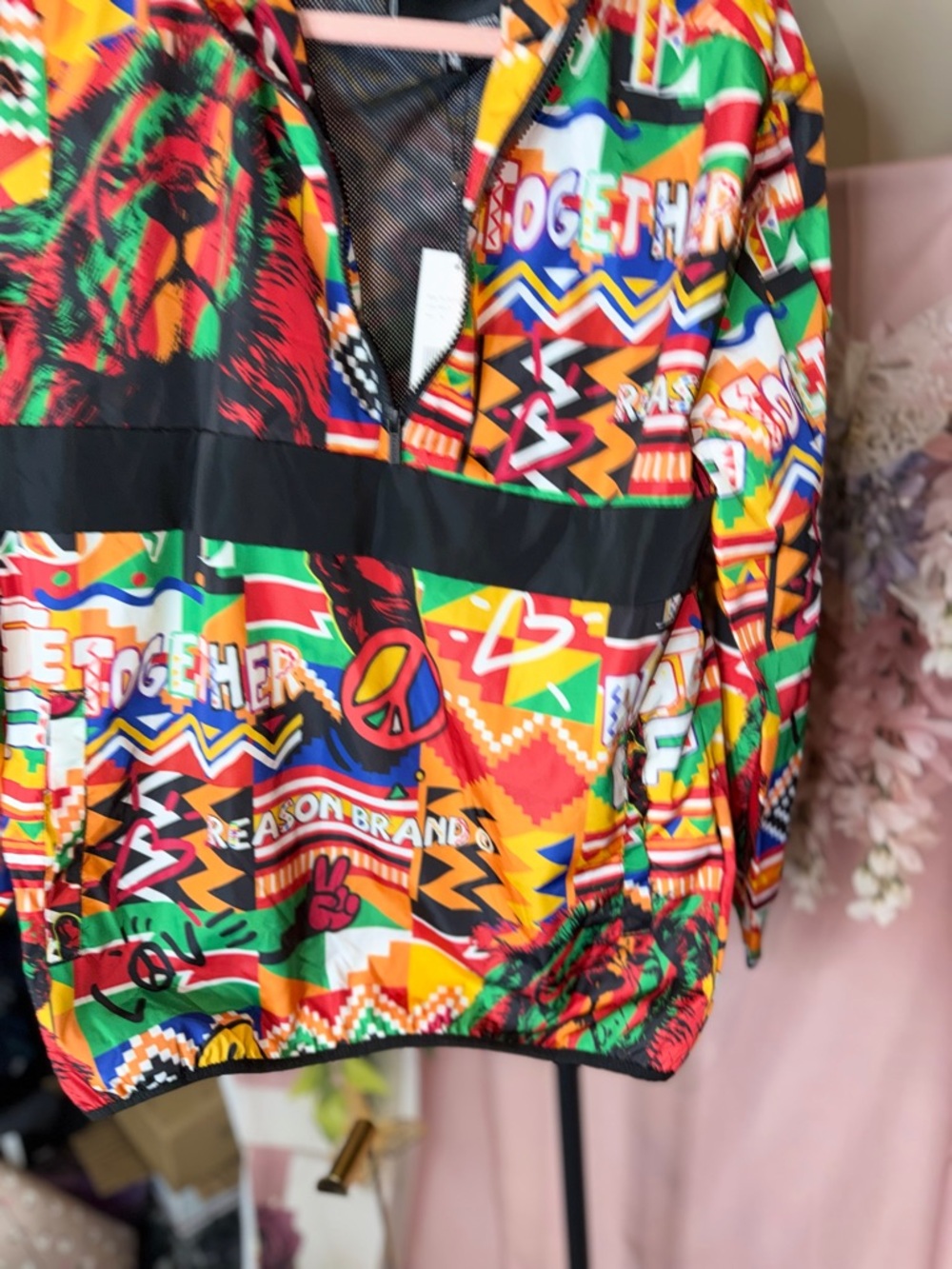 Reason Brand Multicolor Graphic Hooded Jacket
Men's Rise Up Pullover  Size M NWT - Picture 4 of 7